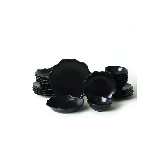 Serviciu de masa pentru cina (24 bucati) Ivory-275KRM2341, Ceramica,  Negru picture - 11