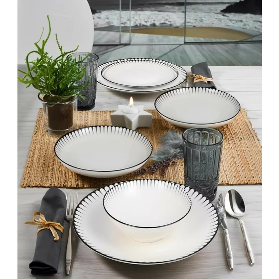 Serviciu de masa pentru cina (24 bucati) Ivory-GBSATN24Y4R33063, Portelan, Multicolor picture - 1