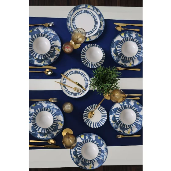 Serviciu de masa pentru cina (24 bucati) Ivory-X00016980000, Ceramica, Albastru/Alb picture - 1