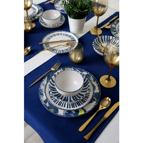 Serviciu de masa pentru cina (24 bucati) Ivory-X00016980000, Ceramica, Albastru/Alb picture - 4