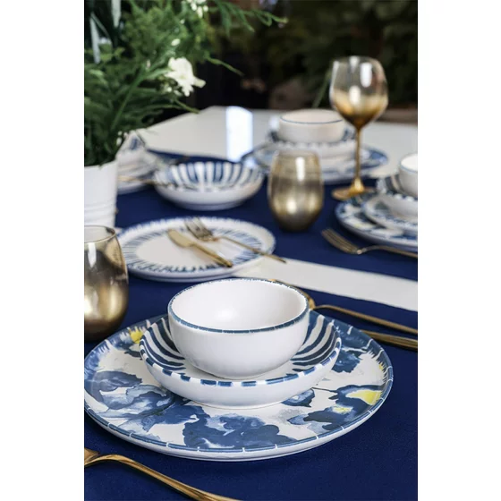 Serviciu de masa pentru cina (24 bucati) Ivory-X00016980000, Ceramica, Albastru/Alb picture - 5