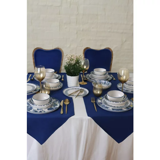 Serviciu de masa pentru cina (24 bucati) Ivory-X00016980000, Ceramica, Albastru/Alb picture - 6