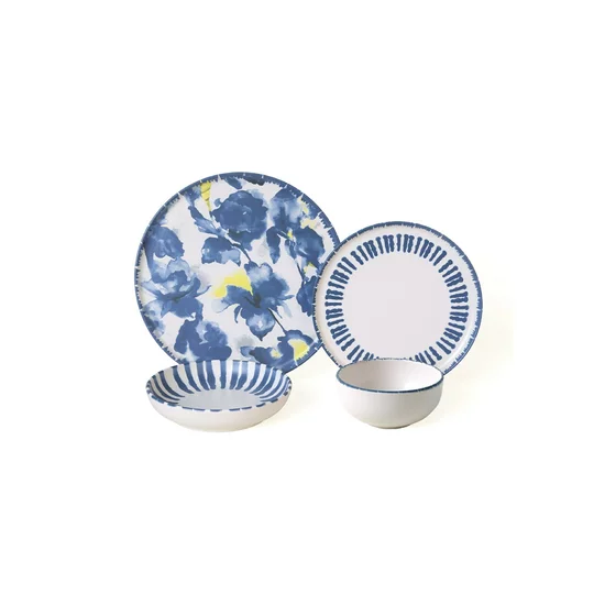 Serviciu de masa pentru cina (24 bucati) Ivory-X00016980000, Ceramica, Albastru/Alb picture - 9