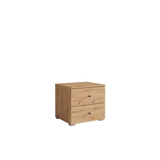 Set 2 Noptiere Genna,  45x44x43 cm, Pal Melaminat, Stejar Artisan picture - 2