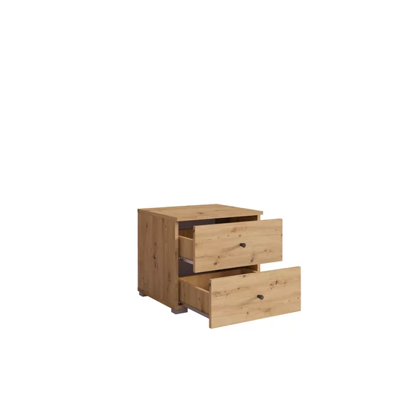 Set 2 Noptiere Genna,  45x44x43 cm, Pal Melaminat, Stejar Artisan picture - 3