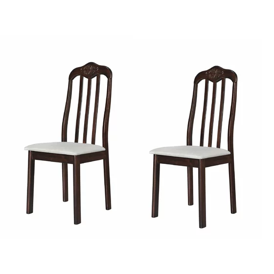 Set 2 Scaune Celine, 42x49x102 h cm, Lemn, Wenge Expresso/Beige Deschis picture - 1