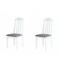 Set 2 Scaune Dino, 42x49x102 h cm, Lemn, Alb/Stofa Beige Deschis picture - 1