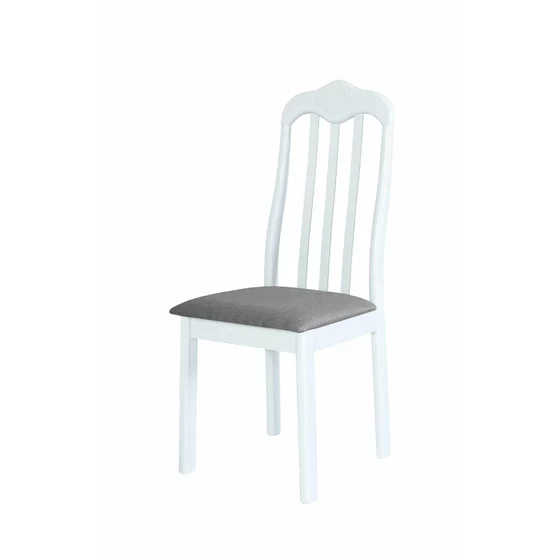 Set 2 Scaune Dino, 42x49x102 h cm, Lemn, Alb/Stofa Beige Deschis picture - 2