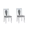 Set 2 Scaune Rita, 45.5x53.5x96 cm, Alb/Stofa Gri picture - 1