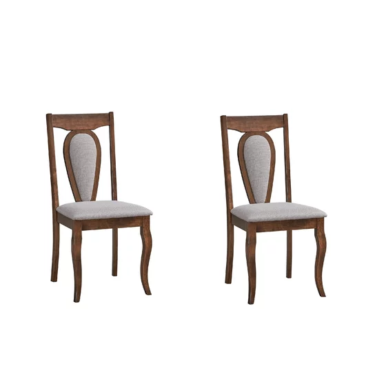 Set 2 Scaune Rita, 45.5x53.5x96 cm, Nuc/Stofa Beige picture - 1