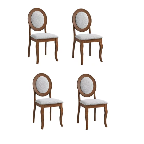 Set 4 Scaune Benoni, 44.5x50.5x92 cm, Nuc/Gri picture - 1