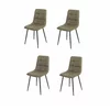 Set 4 Scaune Fulop, 45x53.5x89.5 cm, Metal/Microfibra, Verde picture - 1