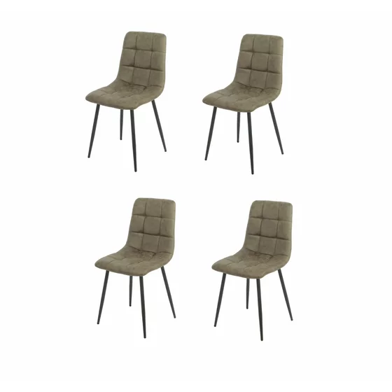 Set 4 Scaune Fulop, 45x53.5x89.5 cm, Metal/Microfibra, Verde picture - 1