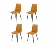 Set 4 Scaune Isella, 45x55x89 cm, Metal/Catifea, Cognac picture - 1