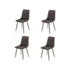 Set 4 Scaune Isella, 45x55x89 cm, Metal/Catifea, Gri Inchis picture - 1