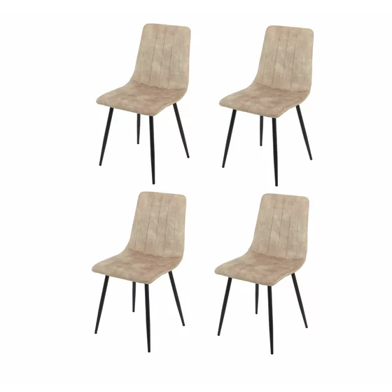 Set 4 Scaune Isella, 45x55x89 cm, Metal/Catifea, Taupe picture - 1