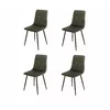 Set 4 Scaune Isella, 45x55x89 cm, Metal/Catifea, Verde picture - 1