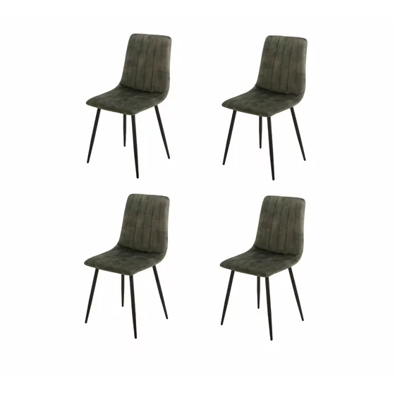 Set 4 Scaune Isella, 45x55x89 cm, Metal/Catifea, Verde picture - 1