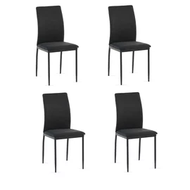 Set 4 Scaune Nora, 43x53x92.5 cm, Stofa, Neagra