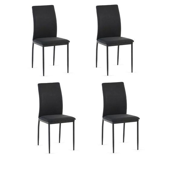 Set 4 Scaune Nora, 43x53x92.5 cm, Stofa, Neagra picture - 1