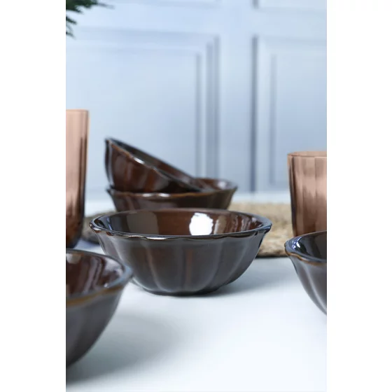 Set Boluri Ceramice (6 bucati) Ivory-275KRM2359, Ceramica, Maro picture - 3