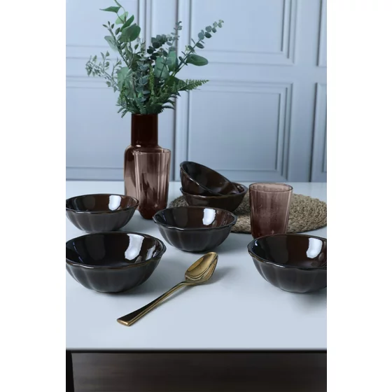 Set Boluri Ceramice (6 bucati) Ivory-275KRM2359, Ceramica, Maro picture - 4