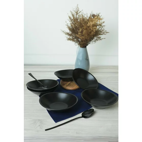 Set Boluri Ceramice (6 bucati) Ivory-X000165170, Ceramica, Negru picture - 3