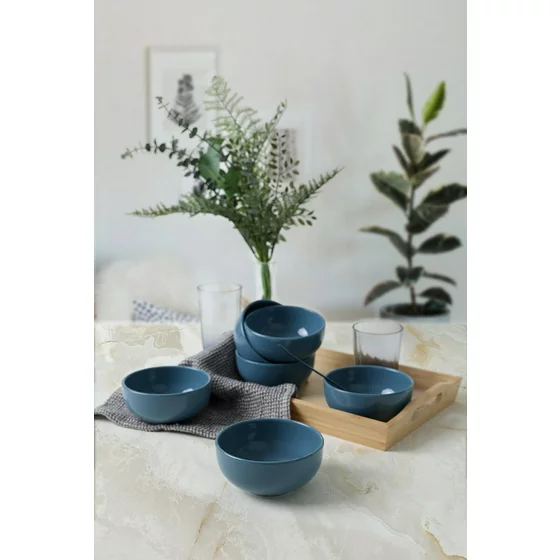 Set Boluri Ceramice (6 bucati) Ivory-X00017446, Ceramica, Albastru picture - 5