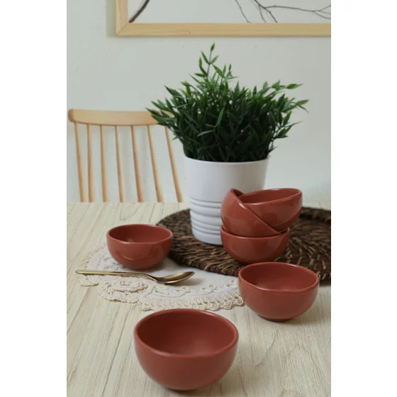 Set Boluri Ceramice (6 bucati) Ivory-X00017481, Ceramica, Rosu picture - 2