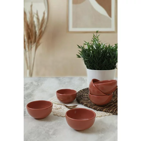 Set Boluri Ceramice (6 bucati) Ivory-X00017481, Ceramica, Rosu picture - 3