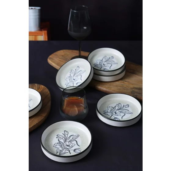Set Boluri Ceramice (6 bucati) Ivory-X00017909, Ceramica, Negru/Alb picture - 2