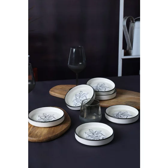 Set Boluri Ceramice (6 bucati) Ivory-X00017909, Ceramica, Negru/Alb picture - 3