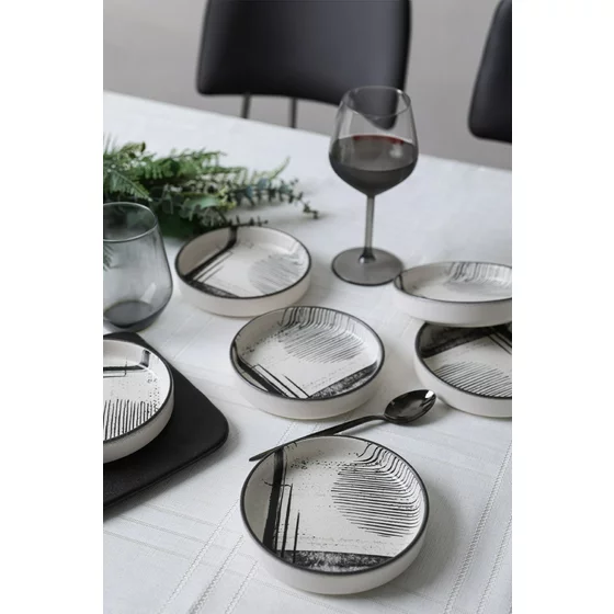 Set Boluri Ceramice (6 bucati) Ivory-X00017910, Ceramica, NegruAlb picture - 1