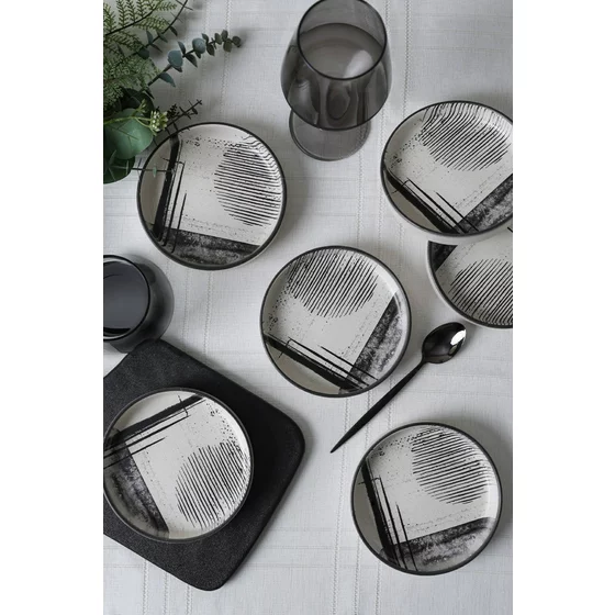 Set Boluri Ceramice (6 bucati) Ivory-X00017910, Ceramica, NegruAlb picture - 2