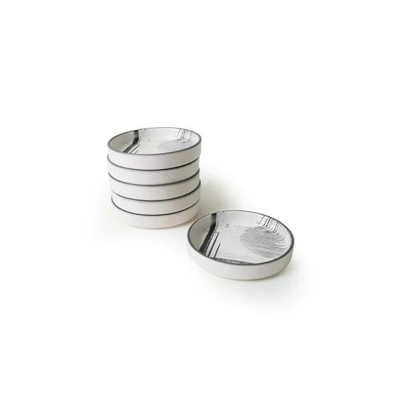 Set Boluri Ceramice (6 bucati) Ivory-X00017910, Ceramica, NegruAlb picture - 6
