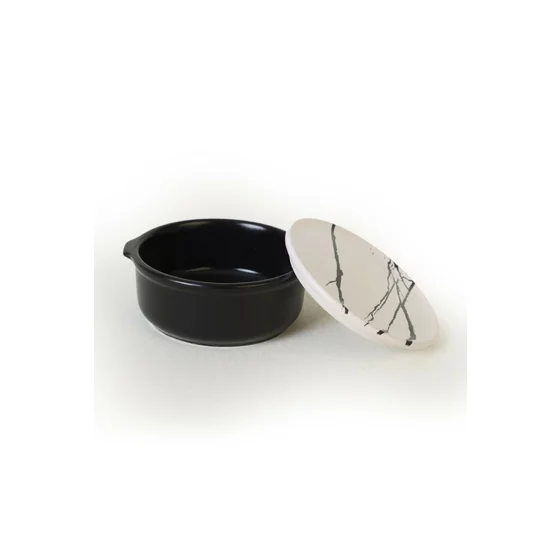Set Boluri cu capac (12 bucati) Ivory-X00017429, Ceramica, Negru/Alb picture - 3