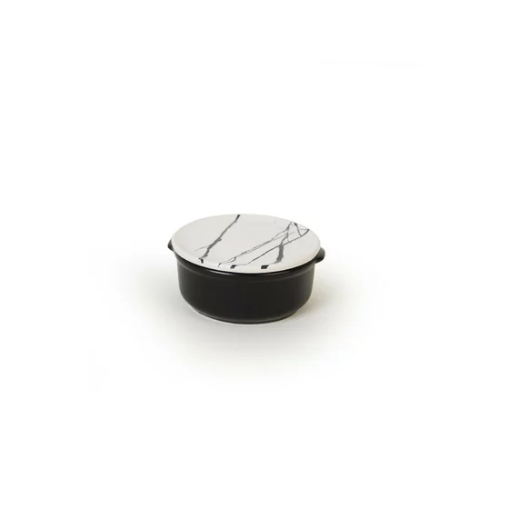 Set Boluri cu capac (12 bucati) Ivory-X00017429, Ceramica, Negru/Alb picture - 4