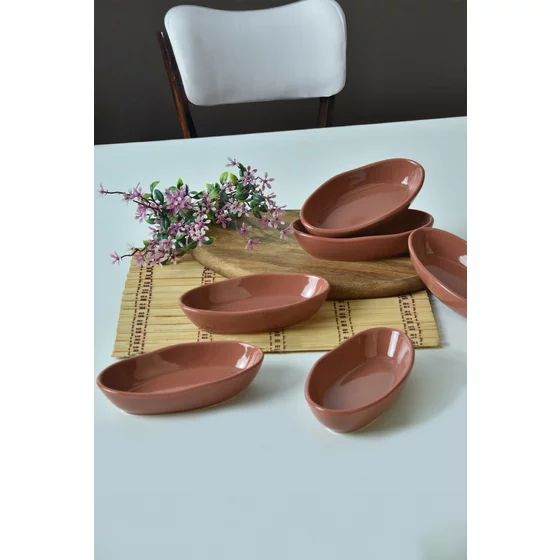 Set boluri pentru Aperitiv (6 bucati) Ivory-X00017482, Ceramica, Maro picture - 1