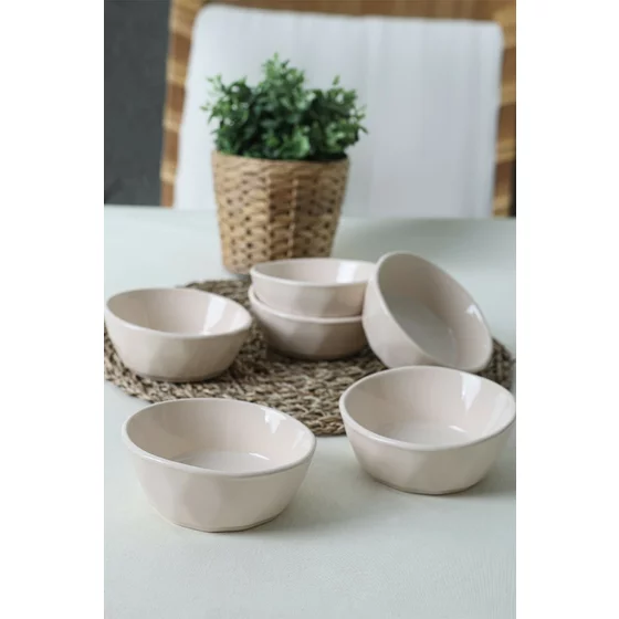 Set boluri pentru Aperitiv (6 bucati) Ivory-X00019034, Ceramica, Crem picture - 1