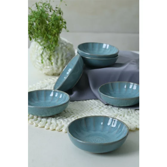 Set boluri pentru Aperitiv (6 bucati) Ivory-X00019038, Ceramica, Turquoise picture - 1
