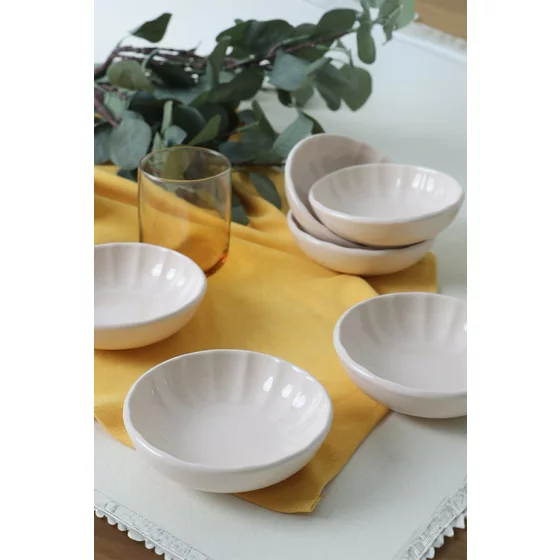 Set boluri pentru Aperitiv (6 bucati) Ivory-X00019042, Ceramica, Crem picture - 1