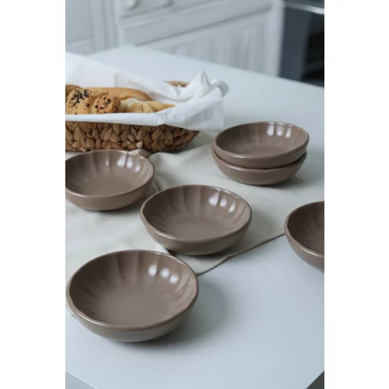 Set boluri pentru Aperitiv (6 bucati) Ivory-X00019043, Ceramica, Maro picture - 1