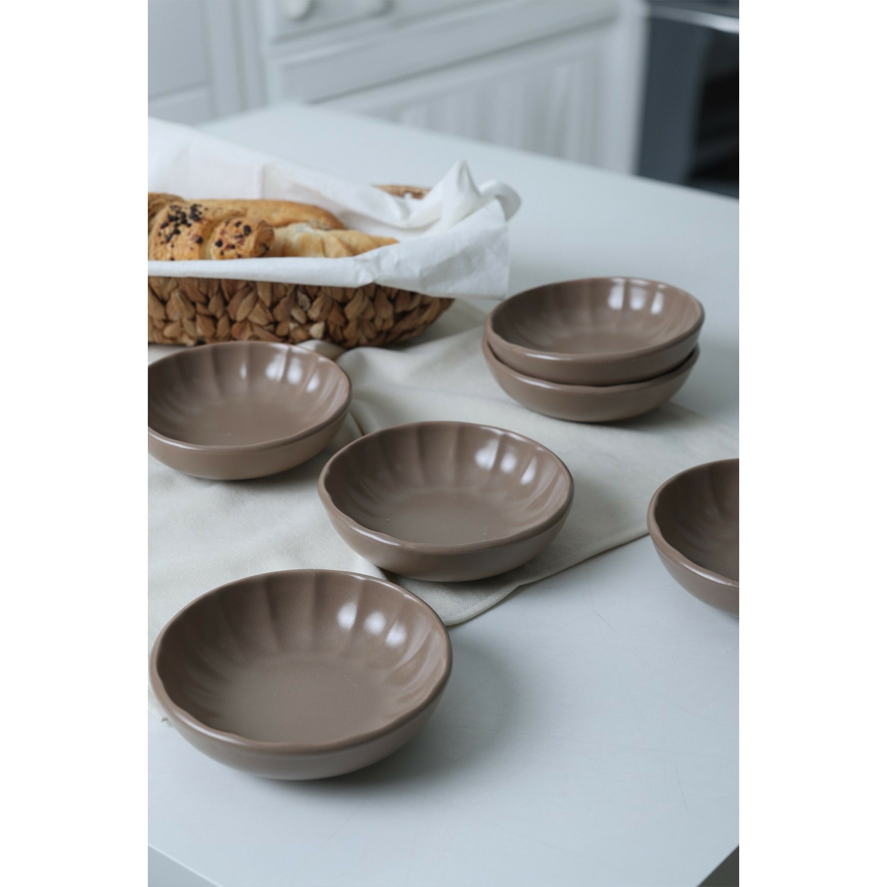 Set boluri pentru Aperitiv (6 bucati) Ivory-X00019043, Ceramica, Maro