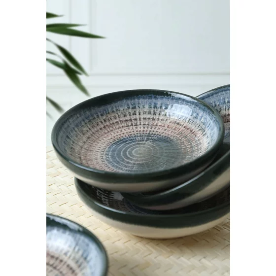 Set Boluri pentru Sos (6 bucati) Ivory-X00017289, Ceramica, Alb/Albastru/Maro picture - 2