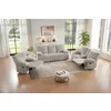 Set Canapele cu Recliner Siete 3RR + 2RR + Fotoliu 1R, Stofa Raiata, Beige picture - 2
