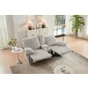 Set Canapele cu Recliner Siete 3RR + 2RR + Sistem Audio si Suport Pahare, Stofa Raiata, Beige picture - 5