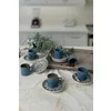 Set Cesti Cafea (12 bucati) Ivory-X00017444, Ceramica, Albastru/Gri picture - 5
