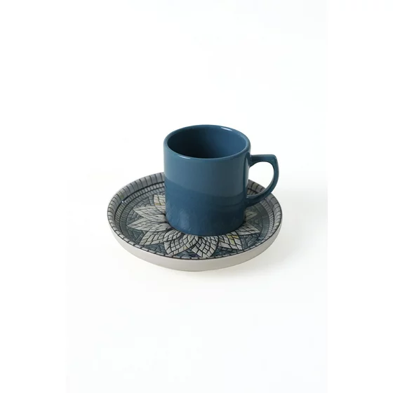Set Cesti Cafea (12 bucati) Ivory-X00017444, Ceramica, Albastru/Gri picture - 7
