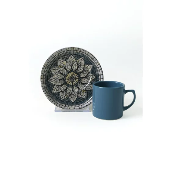 Set Cesti Cafea (12 bucati) Ivory-X00017444, Ceramica, Albastru/Gri picture - 8