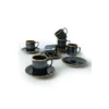 Set Cesti Cafea (12 bucati) Ivory-X00018090, Ceramica, Negru/Auriu picture - 6